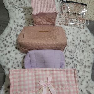 MAC Cosmetics Pink and Clear Cosmetic Bag Set